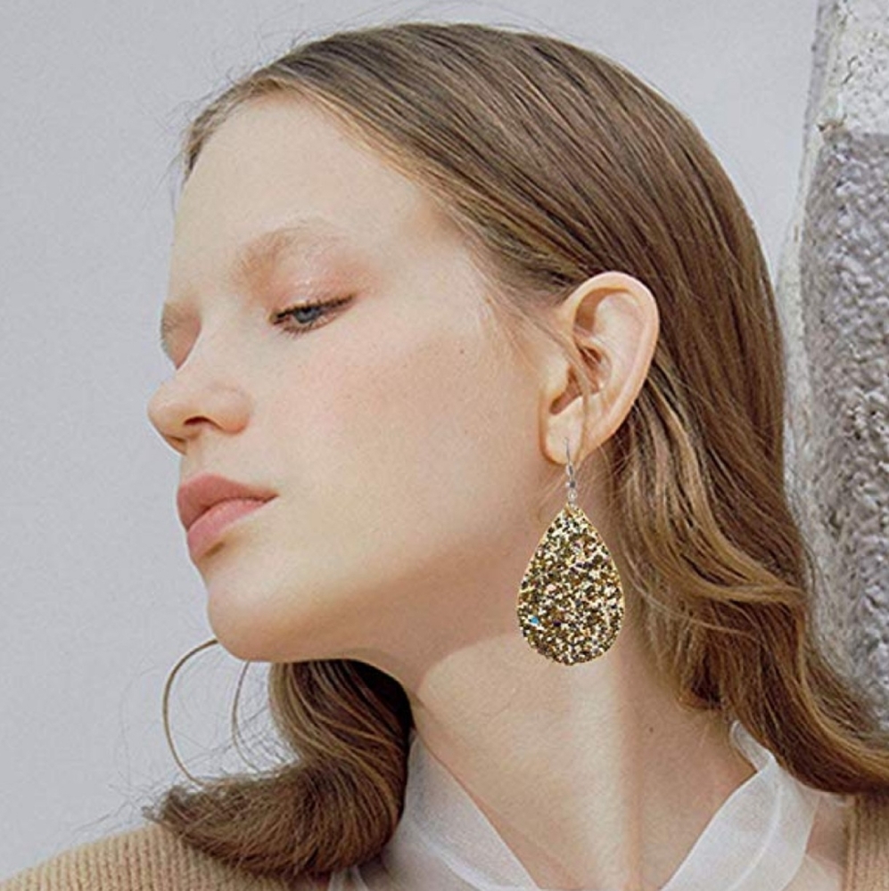 NOT FOR SALE!!!đź’–Glitter Waterdrop Earings - Picture 3 of 4
